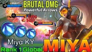 Powerful Arrows Miya Insane DMG Build - Top 1 Global Miya by Miyα KY - Mobile Legends