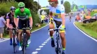 Stage 4 TDF2015 : Sagan jokes to do Echelon with Degenkolb Cavendish Greipel