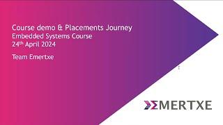 Course Demo & Placement Journey - Embedded Systems| 24th April 2024