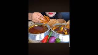 Chicken liver curry and mutton curry with puri #mukbang #bigbiteschallenge #eatingshow #tasteofhome