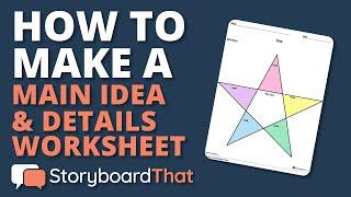 How to make a Main Idea & Details Worksheet in the Storyboard Creator