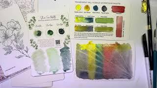 Swatching the fall floral watercolour palette