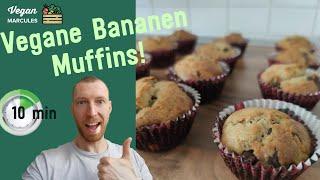 Vegane Bananen Muffins Zuckerfrei in 10 min - schnell und super lecker