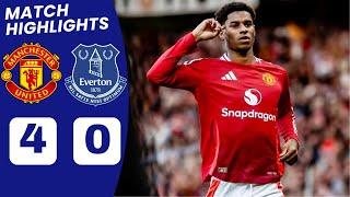 Man United vs Everton HIGHLIGHTS (4-0) | Rashford Goals & Zirkzee Goal vs Everton.