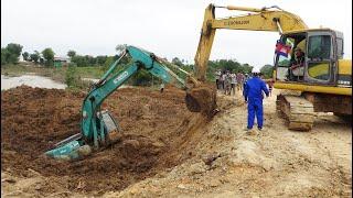 Kobelco SK200 Excavator Accident Sink Mud - Excavator Stuck in Deep Mud Recovery [End]