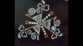 5x3 dots rangoli design ️#simplerangoli for beginners ️#please_subscribe_my_channel 