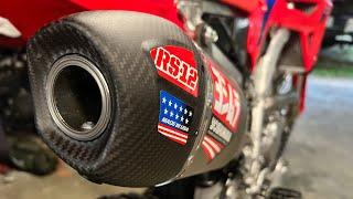 2023 CRF250R Yoshimura Exhaust Before and After - Full Titanium and Carbon!