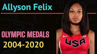 Allyson Felix Total Olympic Medals List from Athens 2004 to Tokyo 2020