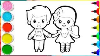 cute Bride groom drawing , coloring for kids and teens, how to draw, drawing for kids/Childre art