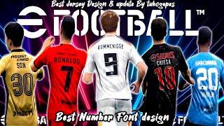 Best Number Font Design!  Jersey eFootball 2025 Mobile