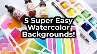 5 SUPER EASY Watercolor Backgrounds for Cards + NEW Water Media from Waffle Flower