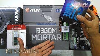 intel Core i3 9100F msi B360M MORTAR Transend SSD GT710 Cooler Master elite 361 Office PC Build 2019