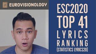 ESC2020 - Top 41 "Lyrics" Ranking (Statistics LYRICS20)