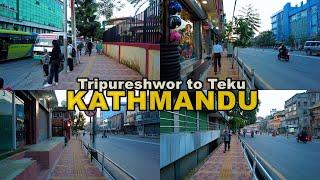 Kathmandu Brand New FOOTPATHS After Mayor BALEN Action 2024 Tripureshwor to Teku Walking Tour NEPAL