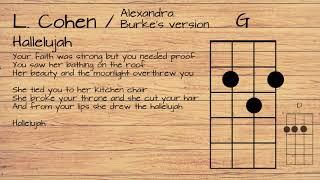 Leonard Cohen (Alexandra Burke) - Hallelujah UKULELE TUTORIAL W/ LYRICS