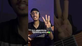 3 Chords 10 Songs | Basic Strumming Pattern | Famous Hindi Songs #shorts