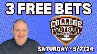 NCAAF Week 2 - Free 3 Betting Picks & Predictions - 9/7/24 l Craig's Picks & Parlays l #ncaafpicks