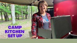 Wendy's Camp Kitchen Setup for her Hiker Trailer