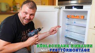 Kühlschrank einbauen mit Festtürmontage  Einbaukühlschrank einbauen Anleitung Liebherr