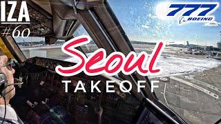 B777 ICN  Seoul Incheon | TAKEOFF 34R | 4K Cockpit View | ATC & Crew Communications @InZeAir84