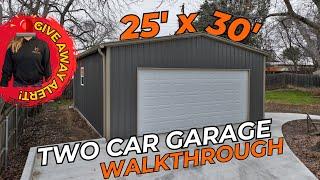 2 Car Garage Walkthrough | 25x30 Metal Building | WolfSteel Buildings