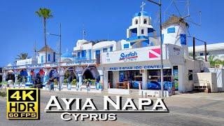 Ayia Napa Cyprus city center in 4K 60fps HDR (UHD) Dolby Atmos  The best Places  Walking Tour