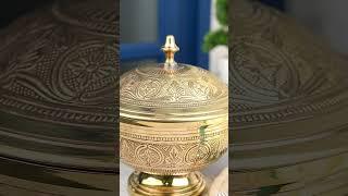 Brass Crafted Royal Storage Bowl with Lid #handcrafted #reels #viral #trending #shorts