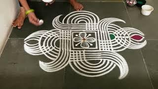 Navaratri special 3*3 padi kolam | Dussehra festival muggulu designs| easy rangoli designs