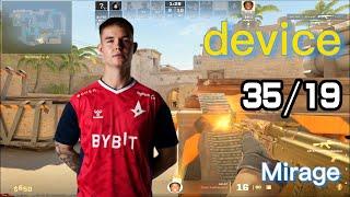 dev1ce CS2 MIRAGE POV （35/19）￨ ACE ￨ (CS2 FACEIT POV) Oct 30, 2023