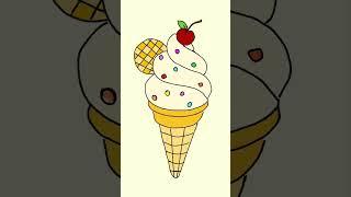 Ice cream animation - drawing cartoon #shorts