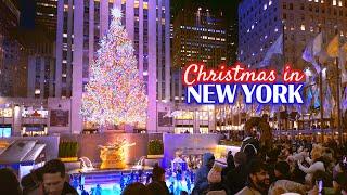 NEW YORK Christmas Walk Manhattan Walking Tour 4K