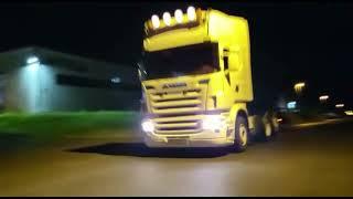 Scania R500 V8 open pipe sound + onboard view