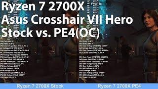 AMD Ryzen 7 2700X Asus Crosshair VII Hero - Stock vs Performance Enhancer 4 Test