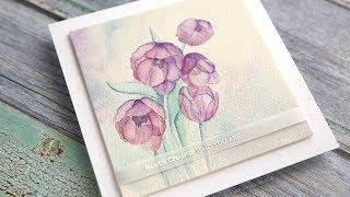 LAYERS OF TRANSPARENT WATERCOLOR - Watercoloring Tulips from WPlus9