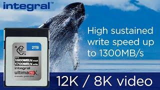 Integral CFexpress Cinematic Grade Silver Type B 2.0 12K/8K - Sustained write speed up to 1300MB/s