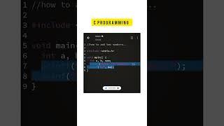 Add two numbers in C || #shorts #programming