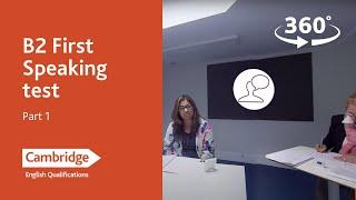 B2 First Speaking test - Part 1 | Cambridge English