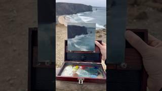 Painting the coast of Portugal #painting #pleinairpainting #portugal