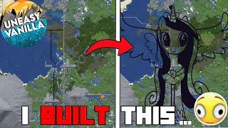Transforming UneasyVanilla Spawn with a MASSIVE Sky Art Structure! UneasyVanilla #2