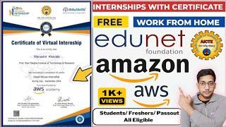 Amazon aws Internship 2024 | free certificate | Work From Home Internships | No Exam No Fees