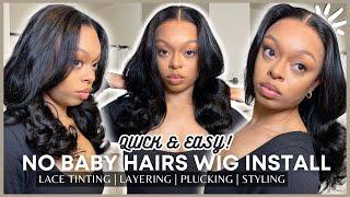 QUICK & EASY WIG INSTALL | Middle Part Buss Down No Baby Hairs ft  Wiggins Hair