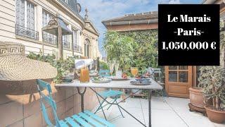 LOVE THAT TERRACE!!  For Sale, Provence style apartment in the heart of Le Marais, Paris.