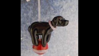 Sculptural Dog Balancing on Ball Lampwork / Flamework Glass Bead  Demo by Marcy Lamberson.