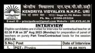 KV Uri Jobs 2023