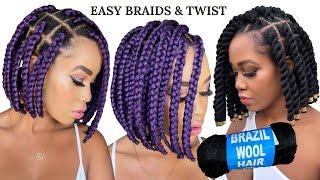 CAN’T GRIP BOX BRAIDS & WOOL TWIST/ Try this  Step By Step /101 /Protective Style Tupo1