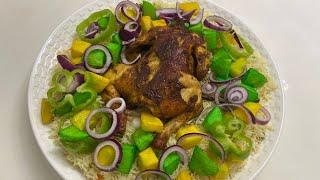 Qado macaan badan an sameyey ila arka | vegetable rice with whole chicken