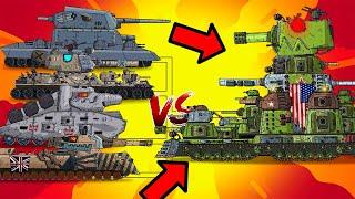 Стальное Сопротивление КВ-44 USA / Мега Монстры VS Мега БОСС - Мультики про танки