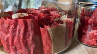 Easy homemade fruit leather strips 