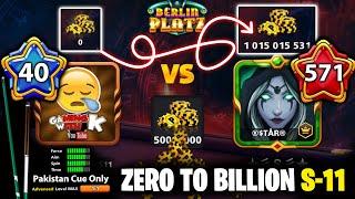 LEVEL 40 vs LEVEL 571 - Zero to 1 Billion (Pakistan Cue Only) Season 11 - 8 Ball Pool - GamingWithK