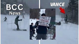 J.D. Vance Skiing Incident – Nearly Hit by Skier & Called ‘Putin’s Puppet’ | Shocking Moment!